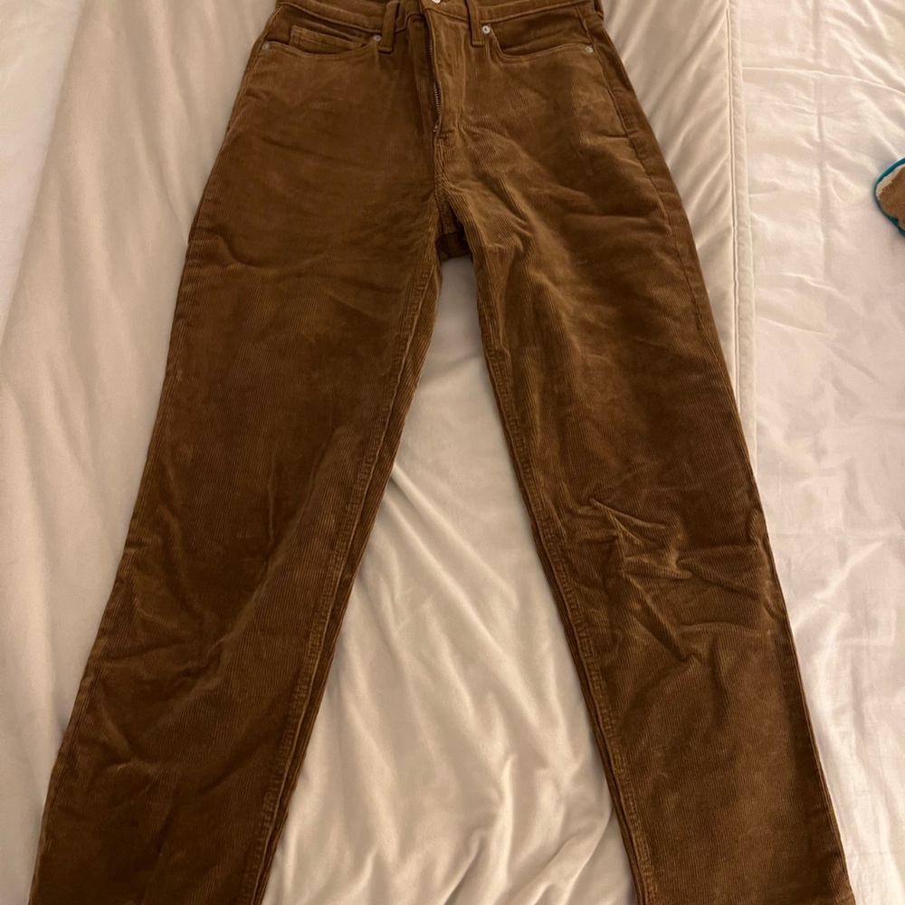 Banana Republic High Rise Straight Brown Corduroy Pants